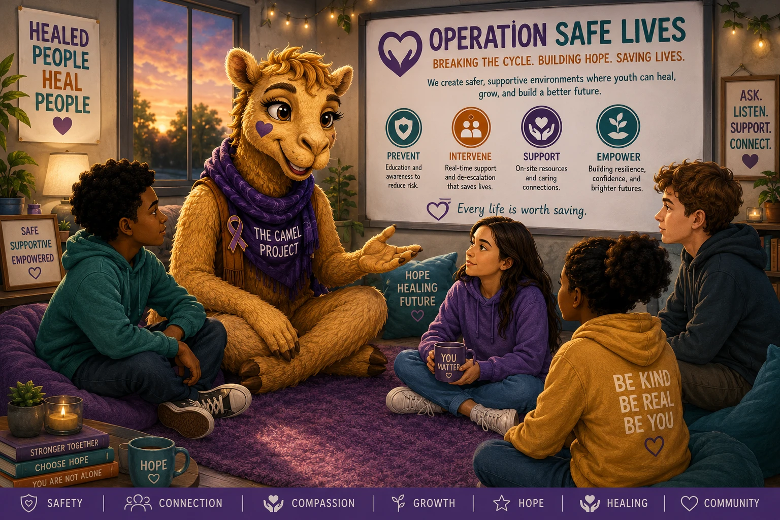 Cammie supporting young people in a safe and caring community environment